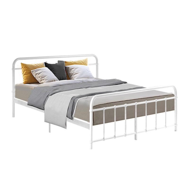 Ludo Queen Metal Bed Frame - White