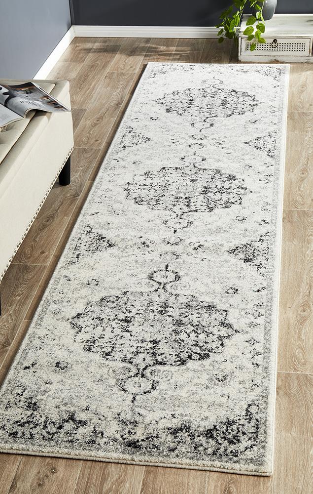 Library Transitional Charcoal Runner Rug.