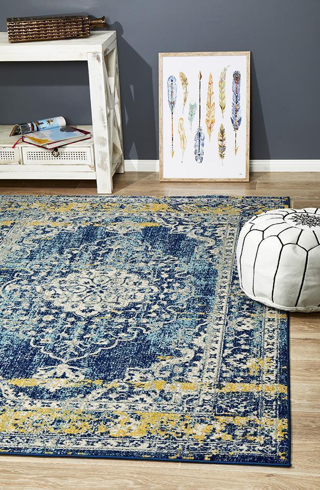 Library Wilson Navy Rug.