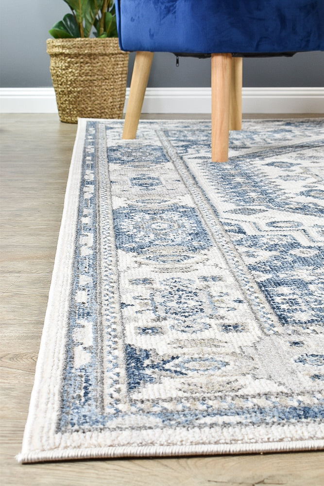 Medina Cream Blue Rug A161A.