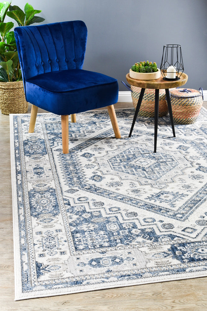 Medina Cream Blue Rug A161A.