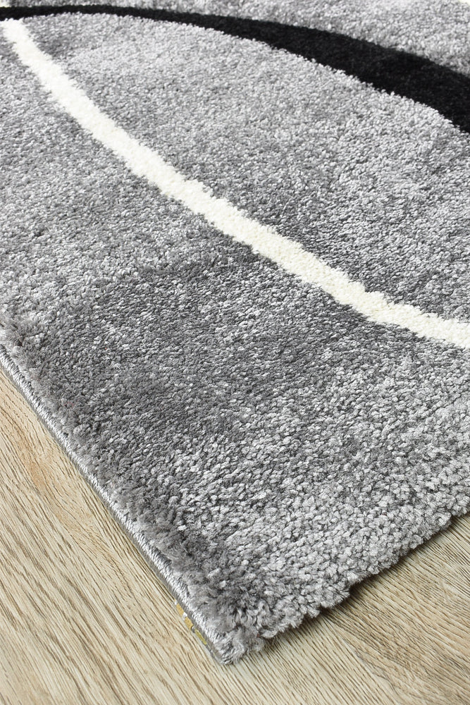 Dahlia 798 Light Grey Black Runner.