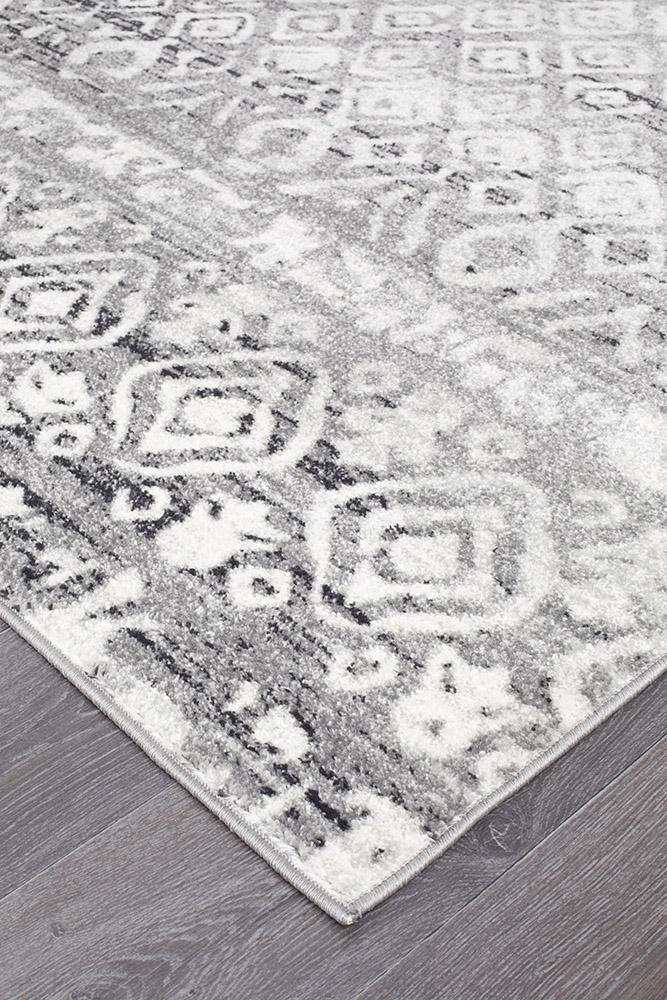 Bayview Zakira Dark Grey Tribal Rug.