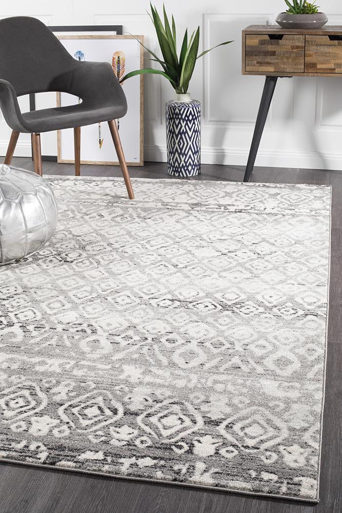 Bayview Zakira Dark Grey Tribal Rug.