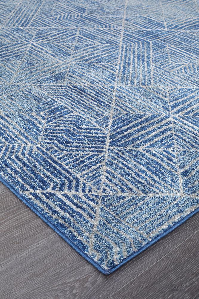 Bayview Kenza Contemporary Navy Runner Rug.