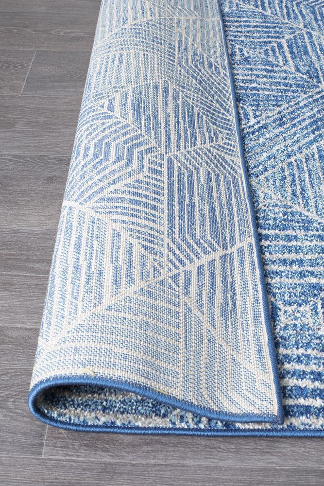 Bayview Kenza Contemporary Navy Runner Rug.