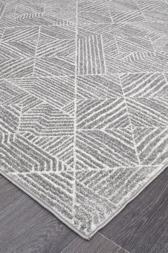 Bayview Kenza Contemporary Silver Runner Rug.