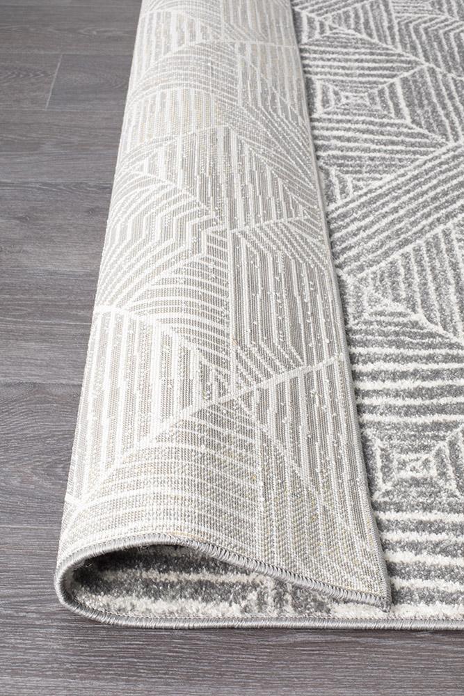 Bayview Kenza Contemporary Silver Runner Rug.