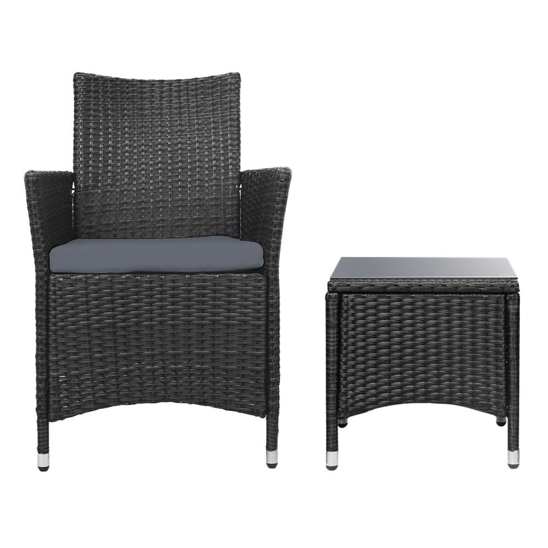 Partelli 3 Piece Outdoor Set - Black