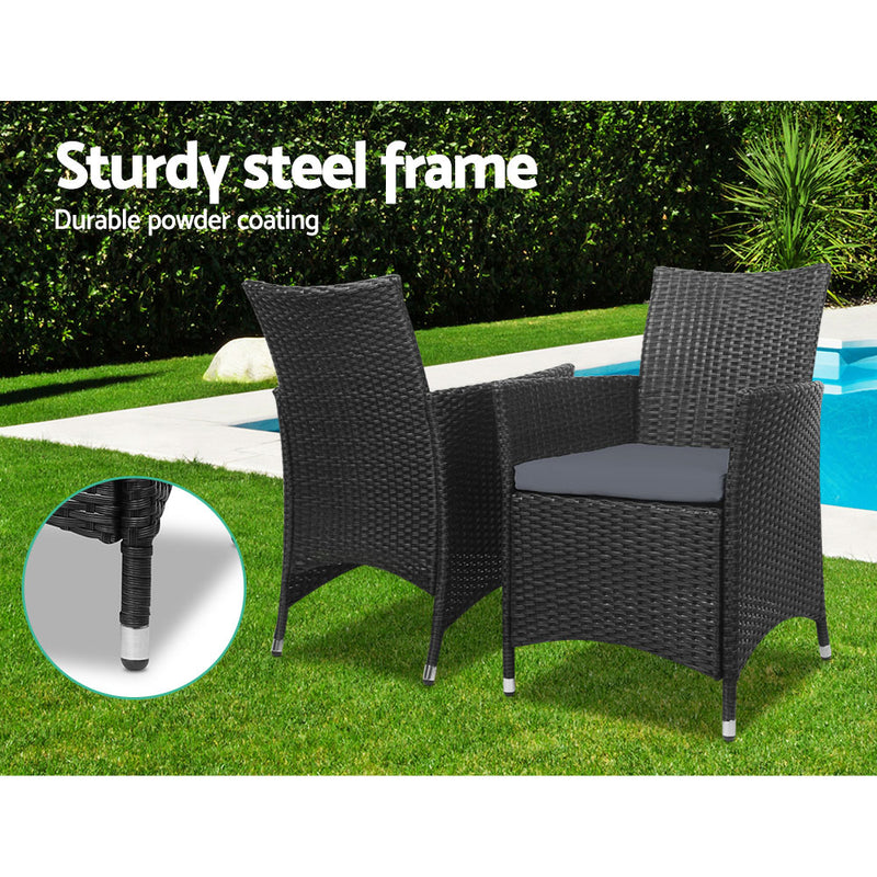 Partelli 3 Piece Outdoor Set - Black