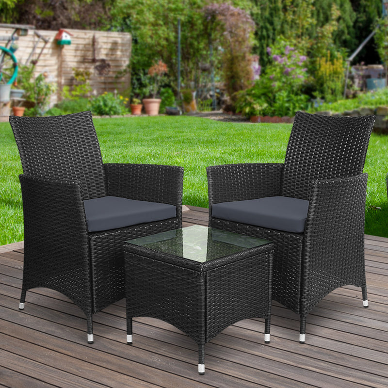 Partelli 3 Piece Outdoor Set - Black