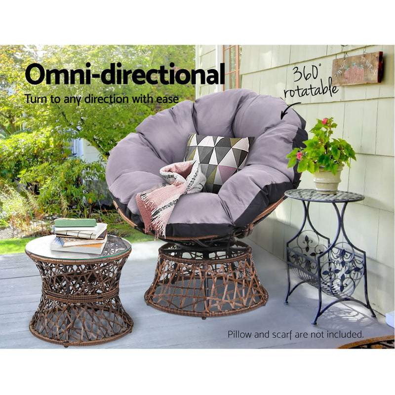 Lachlan 3 Piece Outdoor Set - Brown