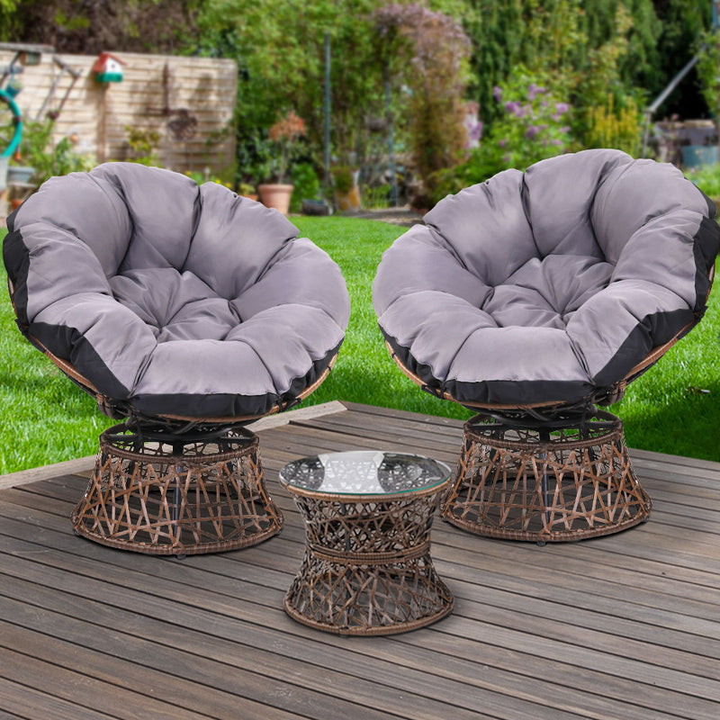 Lachlan 3 Piece Outdoor Set - Brown