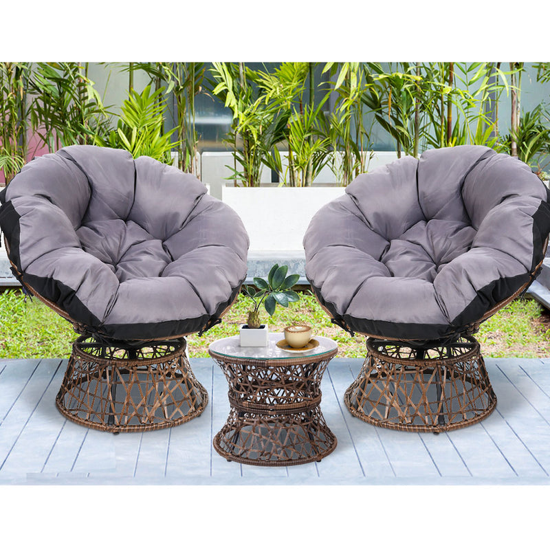 Lachlan 3 Piece Outdoor Set - Brown