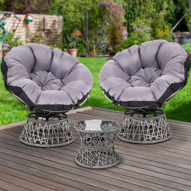 Lachlan 3 Piece Outdoor Set - Grey