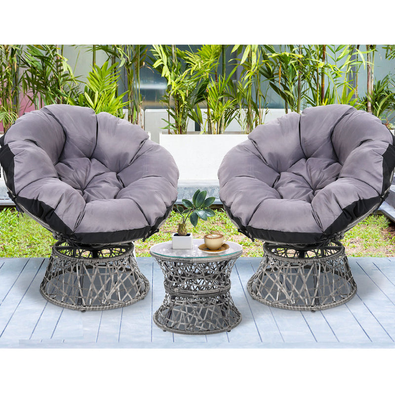 Lachlan 3 Piece Outdoor Set - Grey