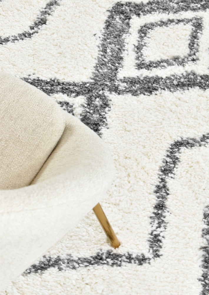 Palermo Shaggy Rug 0B496A Dark Grey.