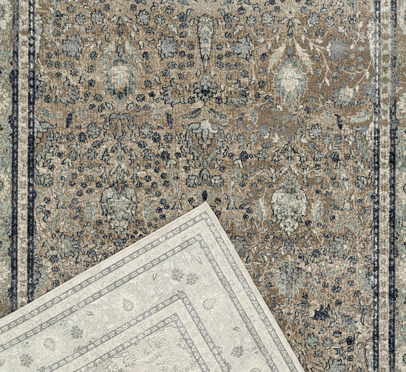 Rhode Esquire Rim Traditional Beige Rug.