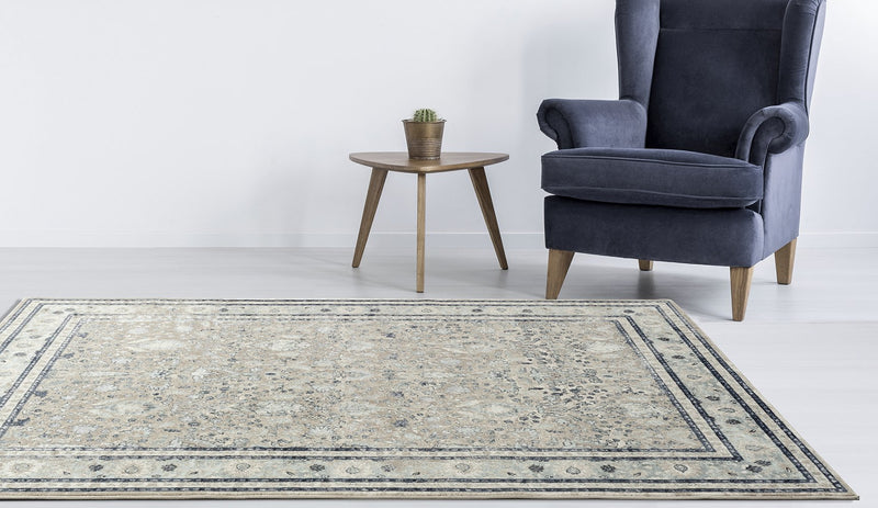 Rhode Esquire Rim Traditional Beige Rug.