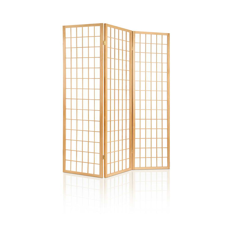 3 Panel Wooden Room Divider - Natural