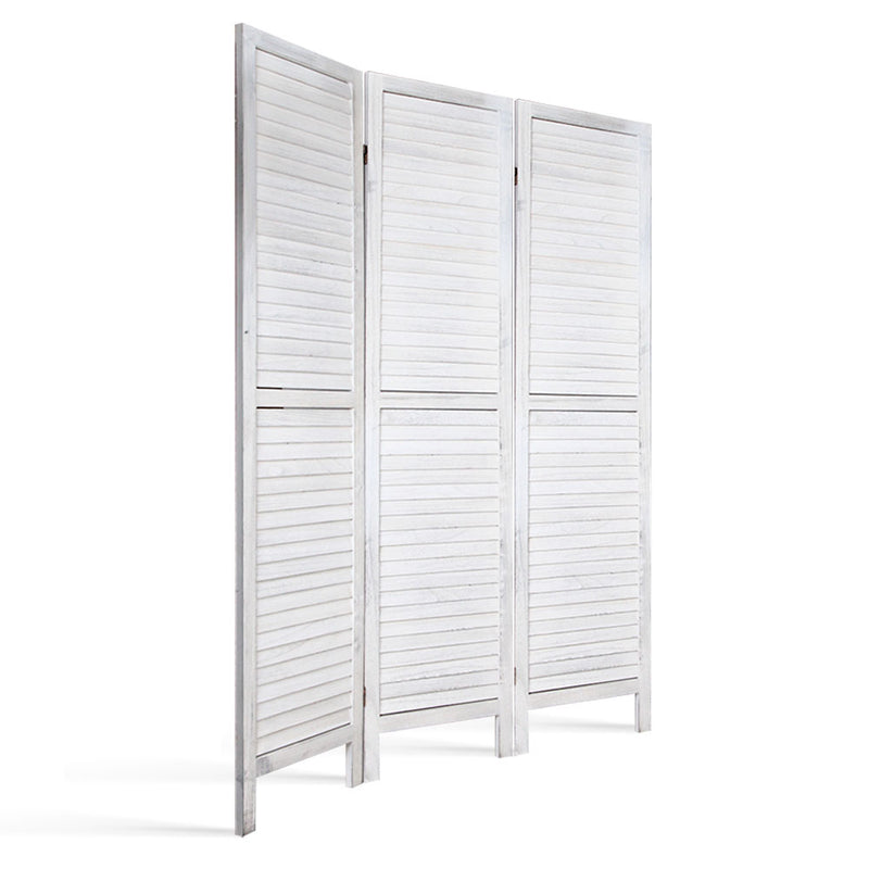 Room Divider Privacy Screen Foldable Partition Stand 3 Panel White