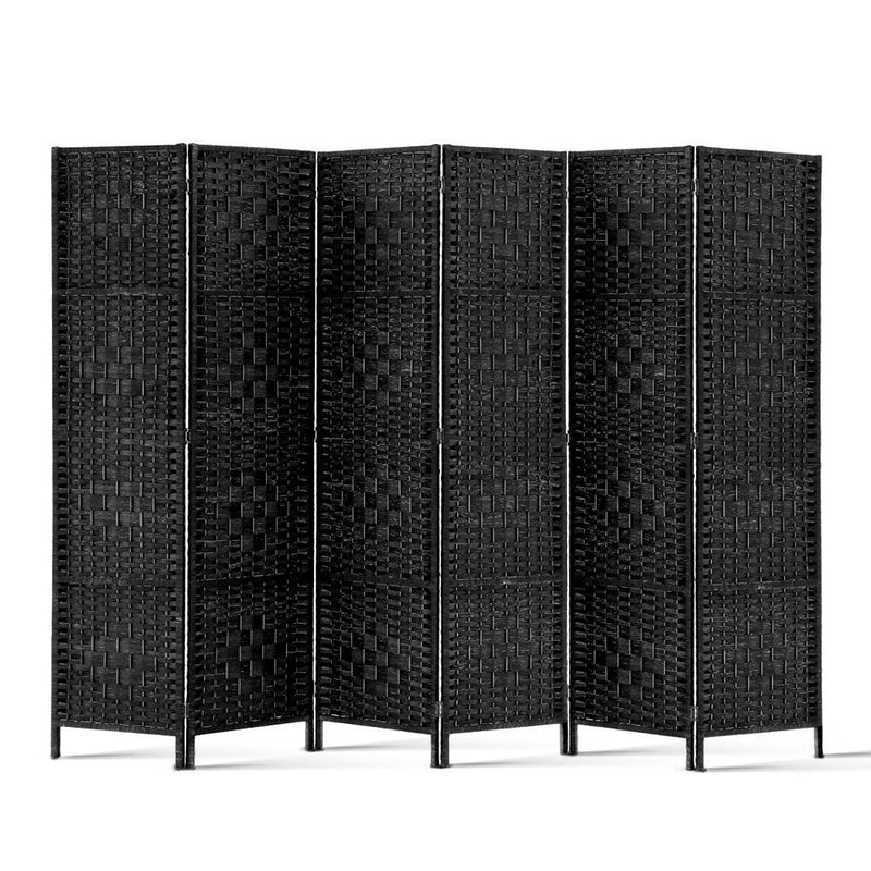 6 Panel Room Divider - Black