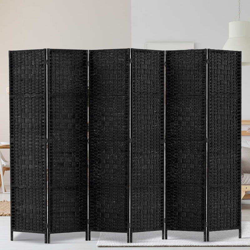 6 Panel Room Divider - Black