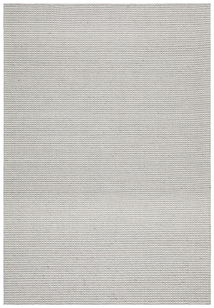 Studio Oskar Felted Wool Striped Rug Grey White.