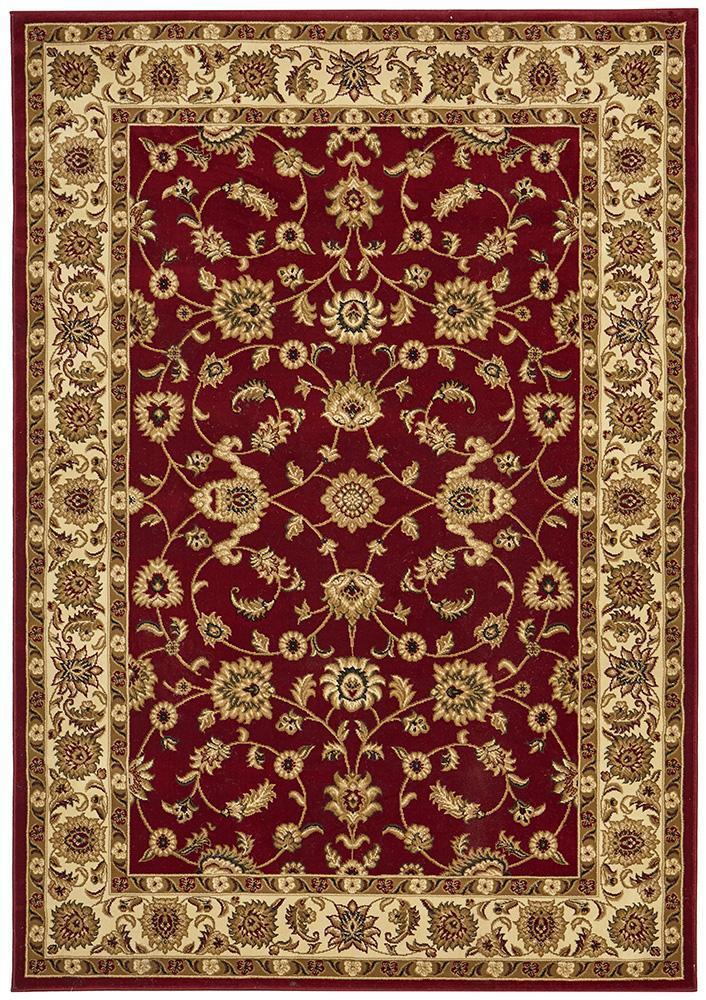 Tuggerah Collection Classic Rug Red with Ivory Border.