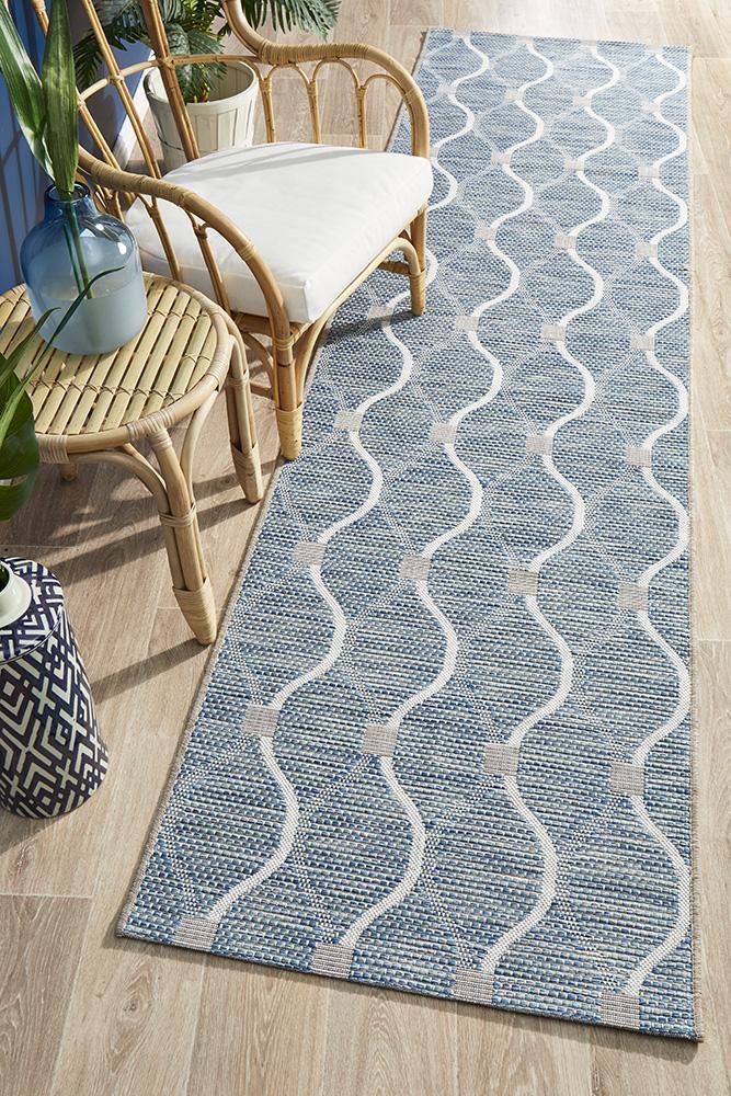 Culture Terrace 5501 Blue Runner Rug.