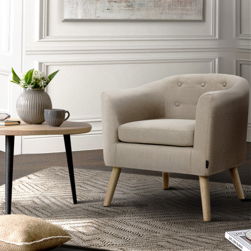 Adora Fabric Armchair - Beige