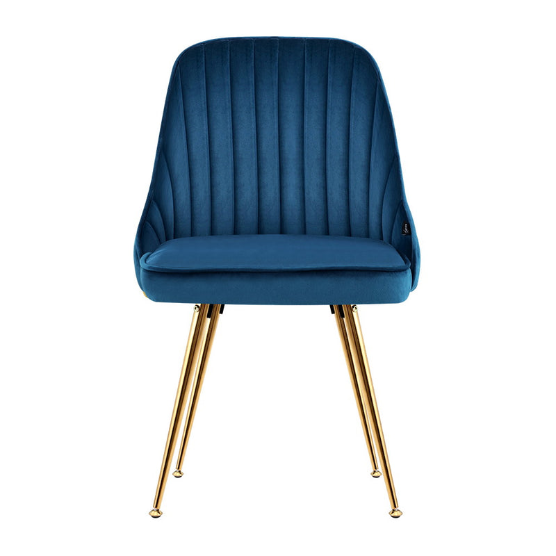 Bissam Velvet Dining Chairs (Set of 2) - Velvet Blue