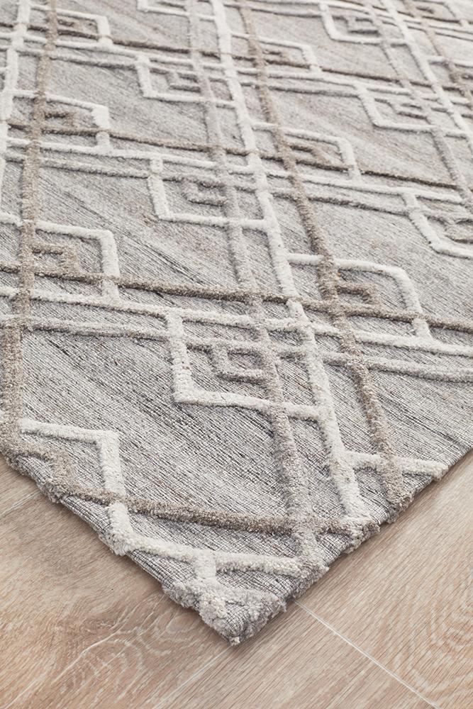 Visions Winter Silver Stream Modern Rug.