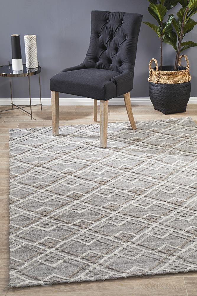 Visions Winter Silver Stream Modern Rug.