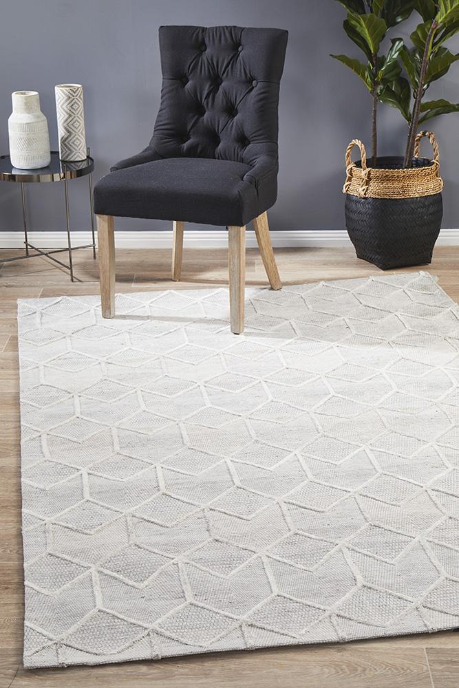 Visions Winter Grey Brush Modern Rug.