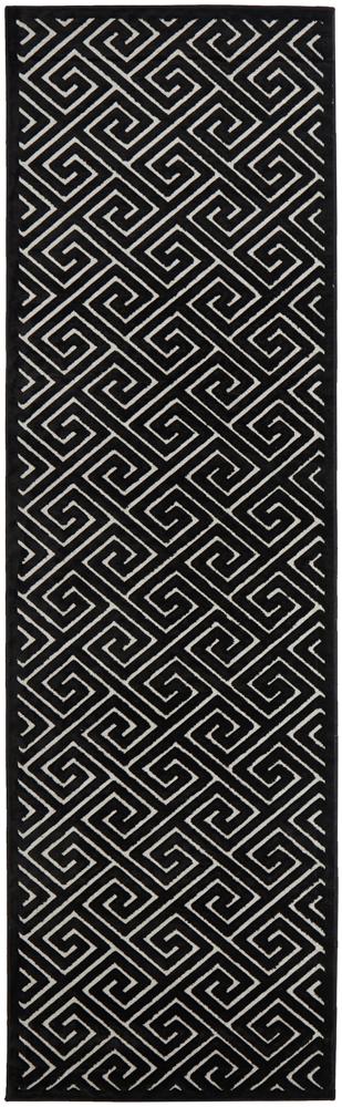 York Alice Black & Gold Runner Rug.