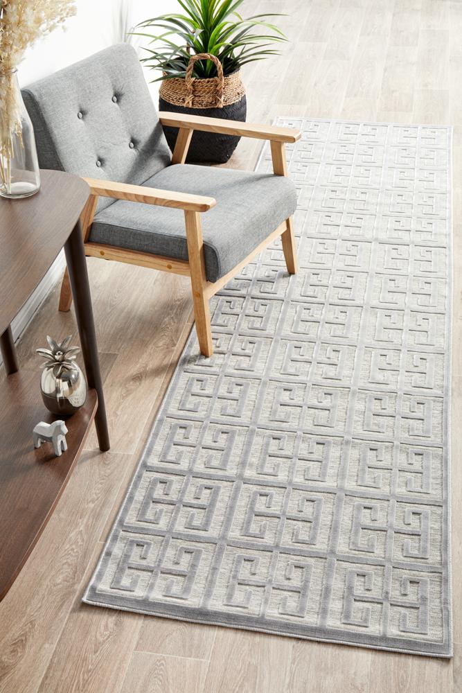 York Brenda Silver Runner Rug.