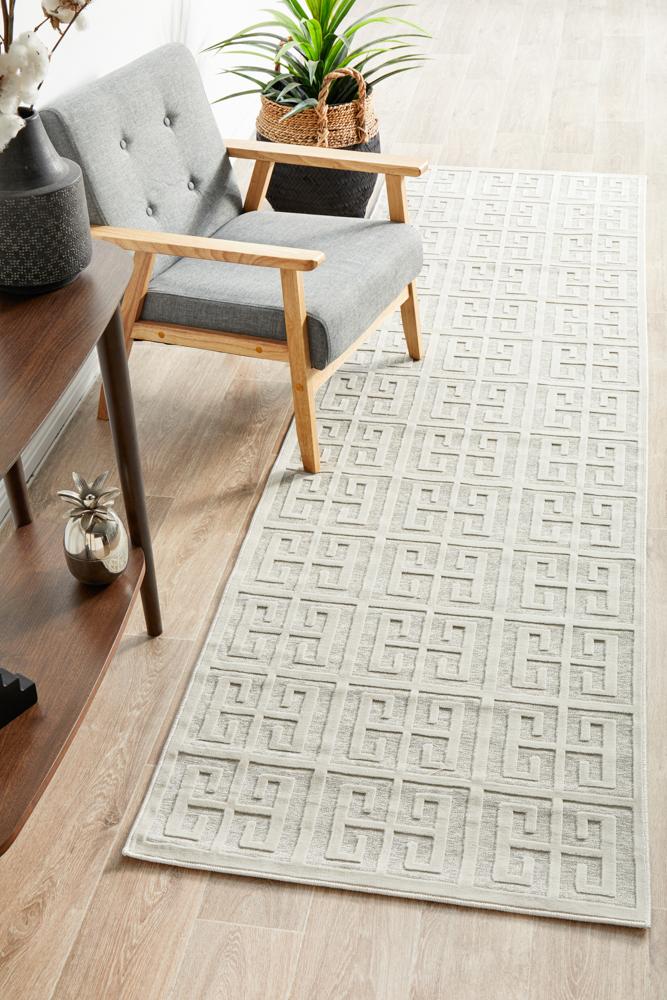 York Brenda Natural White Runner Rug.